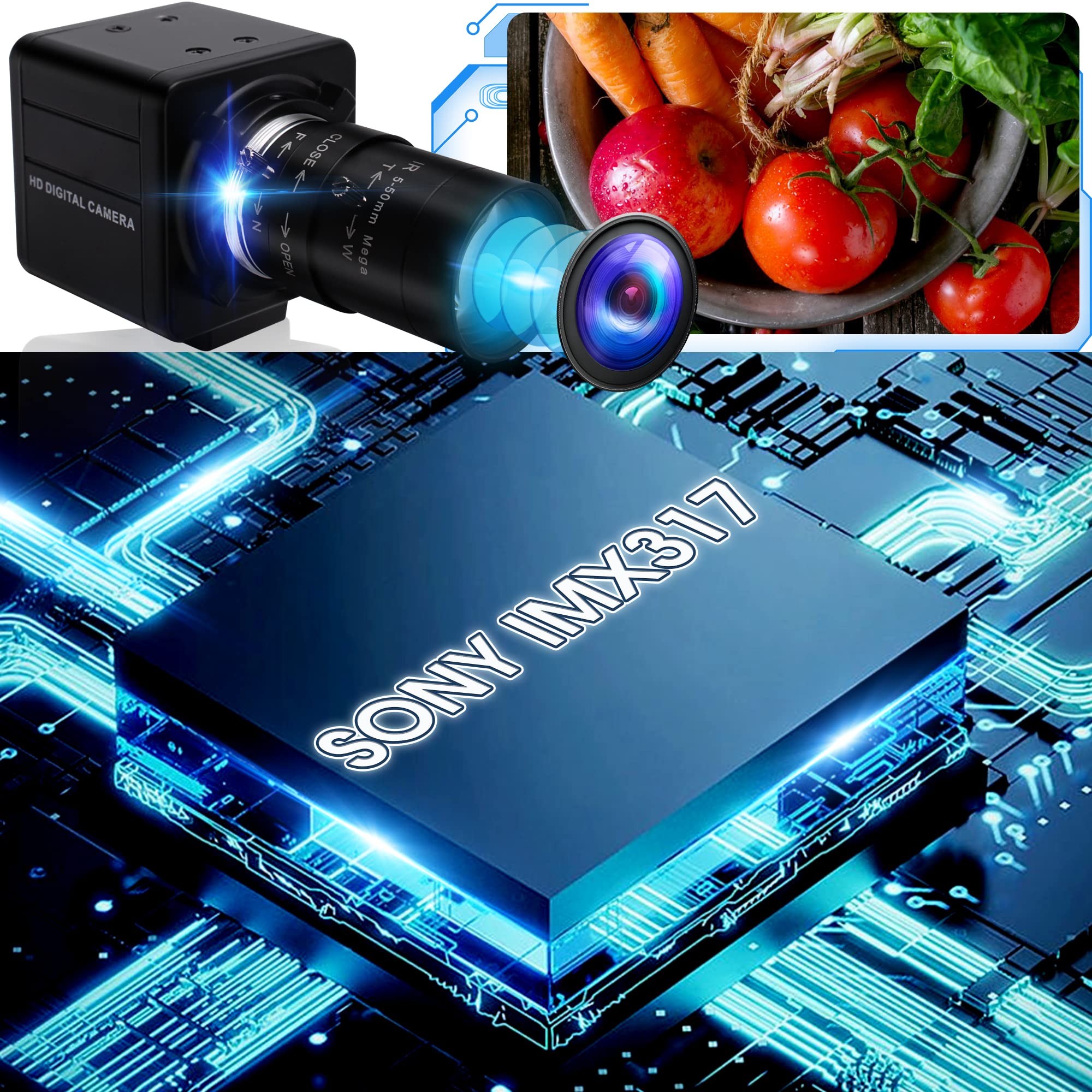 Amazon.co.jp: 4K USBカメラ ELP ウェブカメラ 2160p 30fps 5-50mm 10X